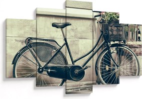 Obraz - Vintage kolo s kvetinami (150x105 cm)