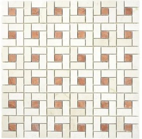 Mozaika z prírodného kameňa XNM BS17 30,5x30,5 cm béžová/červená