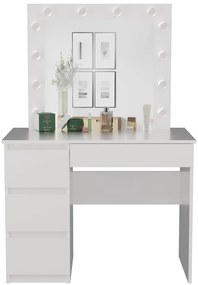 Toaletný stolík Micras 2 (biela) (L) (so zrkadlom) (s LED osvetlením). Akcia -21%. Vlastná spoľahlivá doprava až k Vám domov. 1132477