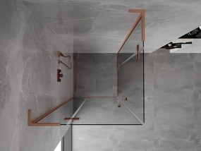 Mexen Mist-H L Duo, 2-krídlový sprchový kút 115 x 115 cm, číre sklo, medený matný profil, 8A5L-115L-115P-65-00