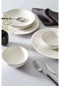 Jedálenská sada 18 ks biela/strieborná/porcelán