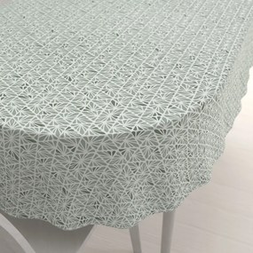 Biante Bavlnený oválny obrus Sandra SA-627 Pastelovo zelená mozaika na bielom 50x100 cm