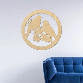 Drevený obraz na stenu vtáky na konári | SENTOP PR0517