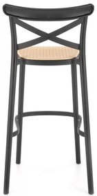 Barová stolička ARKANA — plast, hnedá / béžová