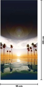Fototapeta na dvere - Mesiac nad palmami (95x205cm)
