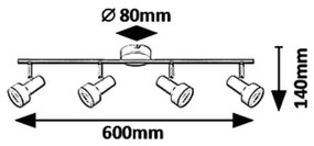 Rabalux - Bodové svietidlo 4xGU10/50W/230V
