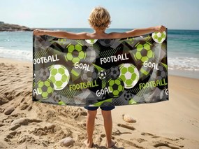 Rýchloschnúca plážová osuška GOAL farebná 70 x 140 cm, 100% mikrovlákno