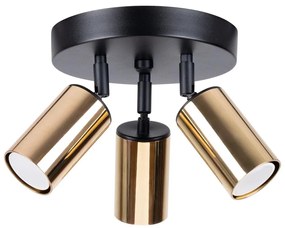 Sollux SL.1385 - Bodové svietidlo WINX 3xGU10/10W/230V čierna/zlatá