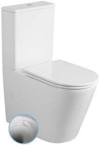 Sapho Sapho, DARIO RIMLESS WC kombi misa s nádržkou, spodný/zadný odpad, biela, PC106V