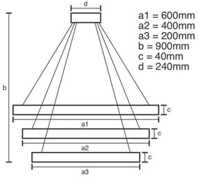 LED Stmievateľný luster na lanku LED/85W/230V 3000-6500K + diaľkové ovládanie