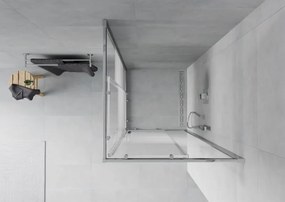 Mexen Rio štvorcová sprchová kabína 70 x 70 cm, biele pruhy, chróm - 860-070-070-01-20