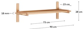 Modulárny policový systém z dubového dreva v prírodnej farbe 90x28 cm Sitra – Kave Home