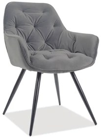 Jedálenská stolička CHERRY MAT VELVET sivá