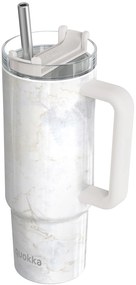 Nerezový termohrnček so slamkou Vibe Marble 880 ml