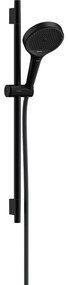 Hansgrohe Rainfinity - Sprchová sada 130 3jet EcoSmart s tyčou S Puro 65 cm, čierna matná 28746670