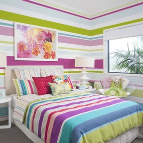 Detská tapeta z netkanej textílie 200 cm x 154 cm Bright Stripes – Artgeist