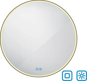 Nimco Čierne okrúhle LED zrkadlo pr. 1000 mm s dvoma dotykovými senzormi - ZPC 28004RVX-90