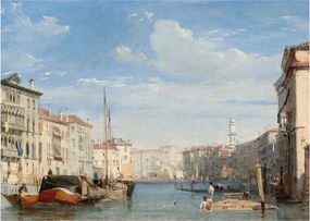 Sklenený obraz - Richard Parkes Bonington, The Grand Canal, reprodukcia (70x50 cm)