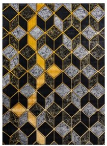 Koberec GLOSS 400B 86 Glamour 3D - čierny, zlatý