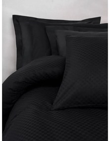 Čierne obliečky na dvojlôžko/predĺžené z bavlny Renforcé 240x220 cm Checkered – Mila Home Luxury