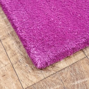 Asra, Ručne všívaný kusový koberec Asra wool lila, 80x150, ružová, obývacia izba