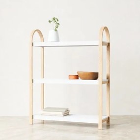 Polica BELLWOOD V.90 cm biela/prírodná