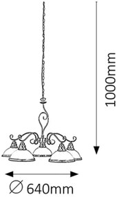 Rabalux 2755 - Luster ELISETT 5xE27/60W/230V