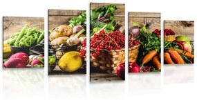 5-dielny obraz čerstvé ovocie a zelenina Varianta: 100x50