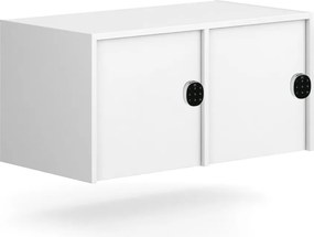 Nadstavba pre skrine FRAME, 2x dvere, 872 x 450 x 427 mm, kódový zámok, biela