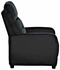 Polohovacie kreslo Lennox Velvet, čierna