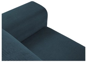 Tmavomodrá menčestrová rozkladacia/s úložným priestorom rohová pohovka (ľavý roh/s leňoškou) Kyoto – Cosmopolitan Design