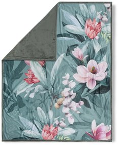 Zelená obojstranná deka Descanso Parler, 130 x 160 cm