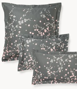 Obliečka na vankúš z bavlneného saténu's kvetinovou potlačou Sakura