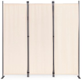 MultiGarden Skladací 3-panelový paraván, zástena 167x164 cm - béžový MultiGarden