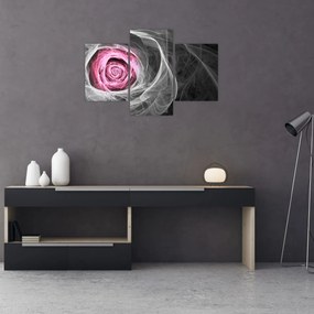 Obraz - Abstraktné ruže, fuchsiová (90x60 cm)