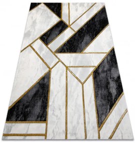 Koberec EMERALD exkluzívny 1015 glamour, styl marmur, geometrický čierny / zlatý