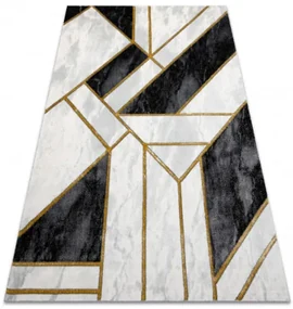 Koberec EMERALD exkluzívny 1015 glamour, styl marmur, geometrický čierny / zlatý