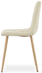 AKCIA Svetlobéžová zamatová stolička KARA II. akosť