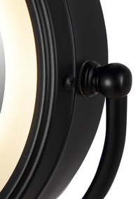 Dizajnové nástenné zrkadlo čierne vrátane nastaviteľného LED IP44 so šnúrkou - Vicino