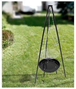 Lund Okrúhly gril na drevené uhlie 52 cm s trojnožkou