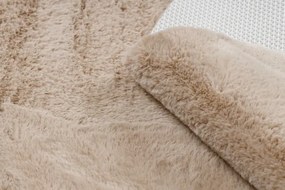 Koberec protišmykový SHAPE 3105 Srdce Shaggy - camel, béžový plyš