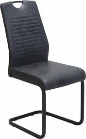 Jedálenská stolička Rindul, antracitová látka v optike lesklej kože