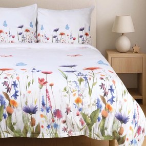 FLANELOVÉ OBLIEČKY FLANELOVE 180X200 CM, 2KS 70X80 CM KVETY