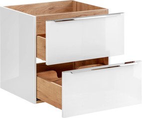 Comad Kúpeľňová skrinka pod umývadlo Capri White 60 biela/dub zlatý craft