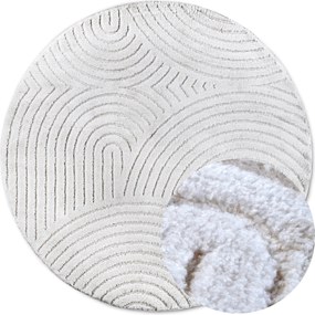 ELLE Decoration, AKCIA: 200x200 (průměr) kruh cm Kusový koberec New York 106203 White kruh, biela, chodba / predsieň