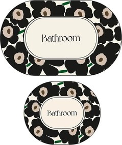 Čierne/béžové kúpeľňové predložky v súprave 2 ks 60x100 cm Oweld – Foutastic