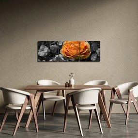 Obraz kvetu (s hodinami) (90x30 cm)