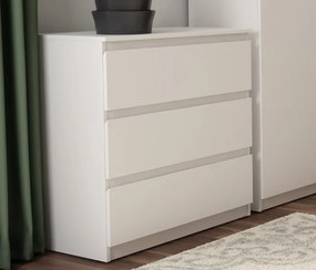 Zásuvková komoda Carlos 753S, biela, výška 80 cm