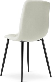 Krémová jedálenská stolička LIBRA s čiernymi nohami