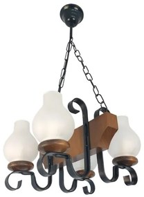 Brilagi - Luster na reťazi QUEEN 4xE14/40W/230V buk/orech